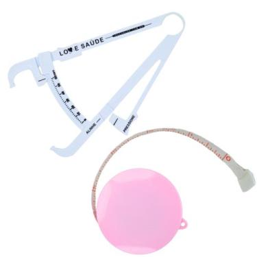 Imagem de Kit Avaliacao Fisica Medir Gordura Corporal Fita Metrica Adipometro - 