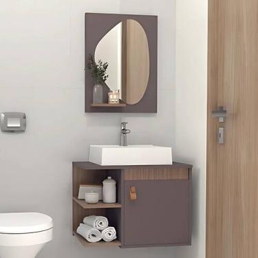 Imagem de Gabinete de Banheiro Suspenso 1 Porta com Cuba e Espelheira - Rainha d