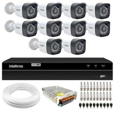Imagem de Kit 10 Câmeras Tudo Forte Bullet Full HD 1080p, Lente 2.8mm, Visão Noturna 20M, IP66 + DVR Intelbras MHDX 1316 Full HD 16 Canais Multi HD