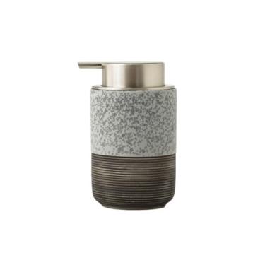 Imagem de Dispensador de sabão Dispensadores de sabão cerâmica bancada 300ml, frascos bomba loção para cozinha e banheiro(Gray)