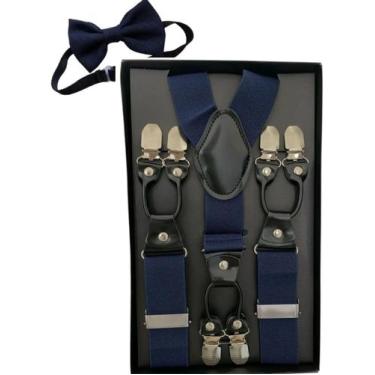 Imagem de Kit Suspensório 6 Garras King 3,5cm e Gravata Borboleta Adulto Masculi