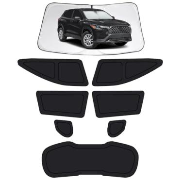 Imagem de Persianas de janela de carro para Toyota Corolla Cross 2022-2026, capas de janela de carro completas para privacidade, para-sol para Corolla Janelas laterais dianteiras traseiras para bloquear UV e