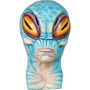 Imagem de Ghoulish Productions - Máscara alienígena Tetz, série Nightmare Makers, fantasia de látex resistente, pintada à mão para Halloween, desfile de carnaval, festa a fantasia, cosplay, tamanho único.