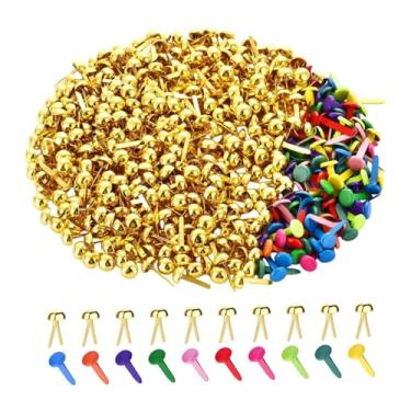 Imagem de Fancyes 300x Prendedores de Papel, Alfinetes Artesanais, Tachinhas Modernas, Rebites para Scrapbooking, Tachinhas de Divisão, para Projetos de Artesanato DIY, Dourado E Colorido