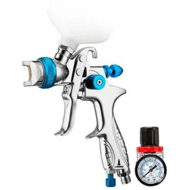 Imagem de Pistola Pintura Hvlp Gravidade + Regulador Pressão Manômetro - Lorben