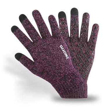 Imagem de Luvas de inverno, luvas para homens e mulheres, tela sensível ao toque atualizada para corrida quente com forro de malha térmica macia, Preto, vermelho, G