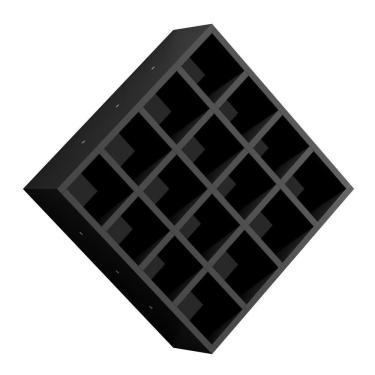 Imagem de Nicho De Parede Porta Toalha Barbearia 16 Divisões Preto