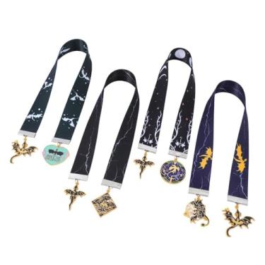 Imagem de Marcador de página com fita de dragão de quarta asa – Pingente em forma de dragão com design de fita de cetim multielementos, um marcador de leitura estilo fantasia presente criado para entusiastas de