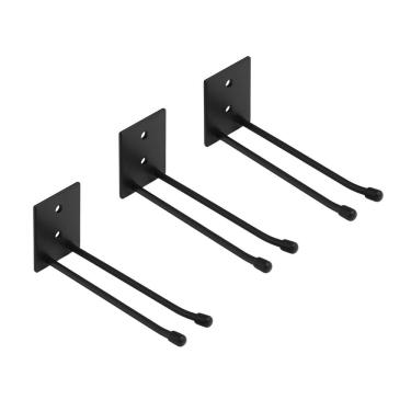 Imagem de Kit 3 Suportes de Parede 18cm Organizador Multiuso para Rodos e Vassouras - 12 Lugares - NV802PR