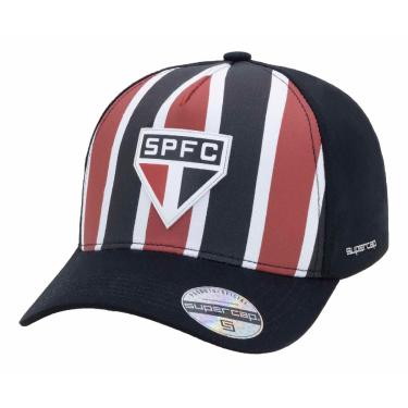Imagem de Boné São Paulo SuperCap Aba Curva Listrada  - Masculino Tamanho:Único;Cor:Vermelho/Preto