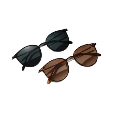 Imagem de Conjunto de 2 Óculos de Sol Femininos - Estilo Gatinho Redondo Vintage