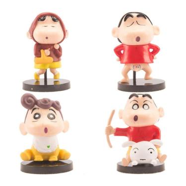 Imagem de Figura Toy Crayon Shinchan, coleção de 4 peças, modelo 7,5 cm, PVC