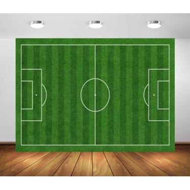 Imagem de BELECO Tecido de 1,8 x 1,2 m, cenário de campo de futebol verde, estádio esportivo, gramado, gramado, futebol, jogos, meninos, decorações de festa de aniversário, retratos de crianças e adultos