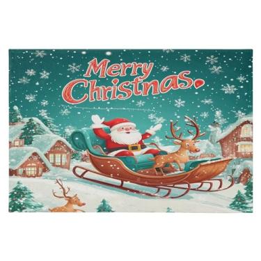 Imagem de CEBUGI Tapete de área 60 x 90 cm macio lavável tapete antiderrapante com suporte de borracha tapetes de área de fundo de Natal para sala de estar, quarto, decoração de casa