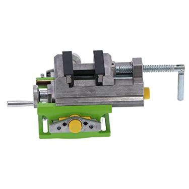 Imagem de Naroote Torno de Bancada Transversal para Carpintaria de Liga de Alumínio Ajustável de 3 Polegadas para Trabalho de Precisão, Com Alça Giratória para Suporte de Broca, Furadeira de Bancada, Verde