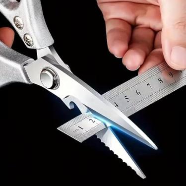 Imagem de Tesoura de cozinha resistente SK5 de aço inoxidável para cortar peixe de galinha multifunções para uso doméstico