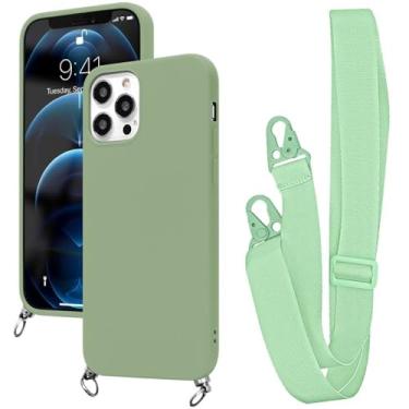 Imagem de Capa de corrente com cordão de alça para Xiaomi POCO X5 M4 Pro X4 X3 NFC M3 F5 para Redmi Note 11 Pro 10C 12 Capa de silicone com cordão crossbody, verde, para 10C