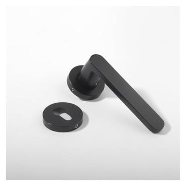 Imagem de Maçaneta silenciosa para ambientes internos, fechadura universal, quarto, porta de madeira, fechadura dividida (preto fosco)