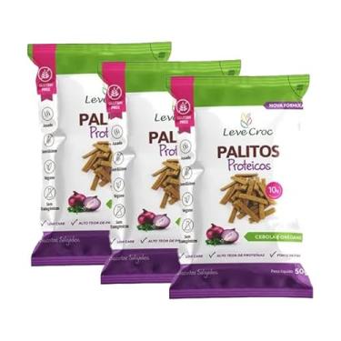 Imagem de Kit 3X: Biscoito Palito Cebola/Orégano LowCarb Leve Crock50g