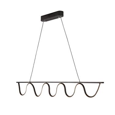 Imagem de Luminária pendente Wave ultrafina, luminária linear de metal com cúpula de silicone, lustre LED moderno - 30W, luminárias de suspensão longas brancas, luminárias pendentes para sala de janta
