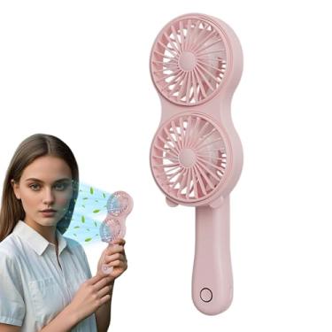 Imagem de Ventilador Portátil - Ventoinha Manual Elétrica de Arrefecimento,Suprimentos de Arrefecimento de Mesa USB Recarregável para Escritório Campismo Caminhada Praia Casamento Ginásio