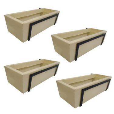 Imagem de Kit 4 Suporte com Jardineira Bege para Jardim Vertical - Alpe & Aritan