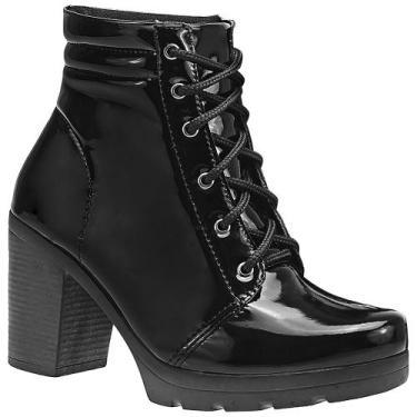 Imagem de Bota Coturno Salto Grosso Bloco Feminino Tratorado Blogueira - LAZZLU,