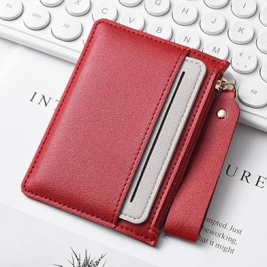 Imagem de Carteira feminina leve com zíper, bolso para cartão de poliuretano antidesmagnetização com bolso para moedas - 7 compartimentos para cartões e compartimento com zíper, carteira de viagem leve