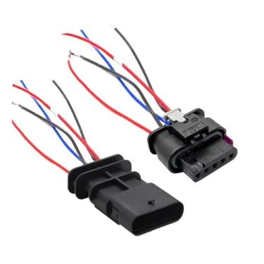 Imagem de SSXLSMYXGS Conector elétrico de 5 pinos 4F0973705, chicote de fios do sensor de medidor de massa à prova d'água 8K0973205 5 pinos 1-17 SSXLSMYXGS(5p male female,20 sets)