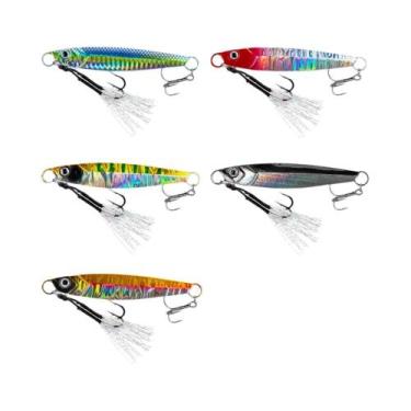 Imagem de Conjunto De Iscas De Pesca Laser Jigging 5 Peças 17g-60g Colheres De M
