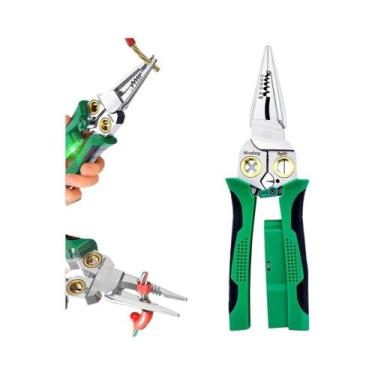 Imagem de Alicate De Eletricista 8 Em 1 Em Aço Inoxidável Multifuncional Com Med