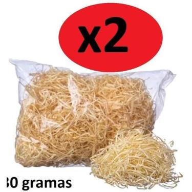 Imagem de Kit 2 Sacos De 30Gr Palha Seca Fina Natural Decoração Festa - Lynx Pro