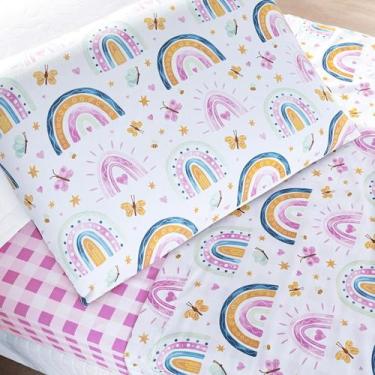 Imagem de Jogo De Lençol Solteiro C/ Elástico Kids Estampado 3 Peças - Bella Lay
