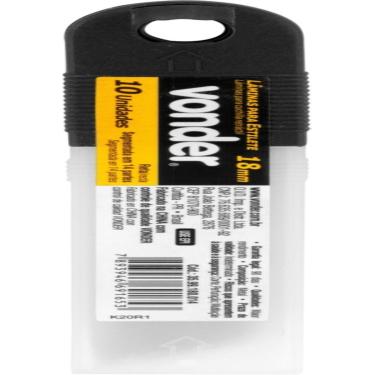 Imagem de Lâmina para Estilete Largo 18mm Tubete 10 peças Vonder