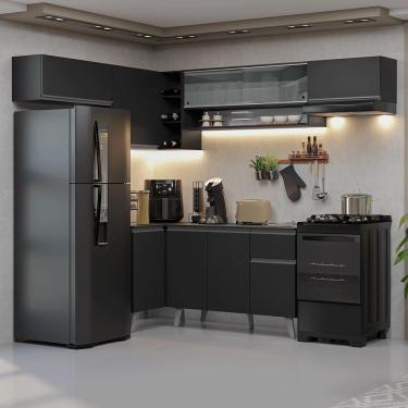 Imagem de Armário de Cozinha Completa de Canto 405 cm Preto Nice Madesa 06