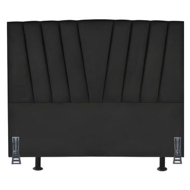 Imagem de Cabeceira Cama Box Casal 140 Cm Safira Em Corino Com Frame Preto