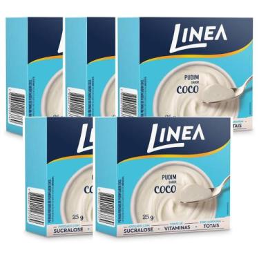 Imagem de Kit 5 Pó para Pudim De Coco Linea 25g