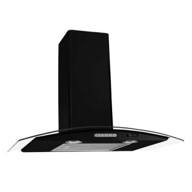Imagem de Coifa de Parede Terim Vidro Curvo Black Duto Slim 75 CM, Preto, 110V