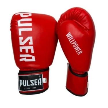Imagem de Luvas de Boxe Muay Thai 10 Oz Vermelho Minimal Branco Pro Pulser, Verm