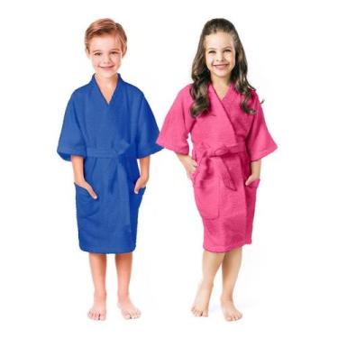 Imagem de Roupão Infantil Juvenil Lepper Felpudo Menino e Menina, Rosa, 8 a 10 a