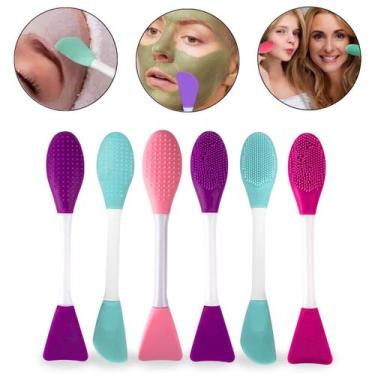 Imagem de Kit 6 Espátulas Dupla Limpeza Pele Skincare Máscara Facial Cuidados co