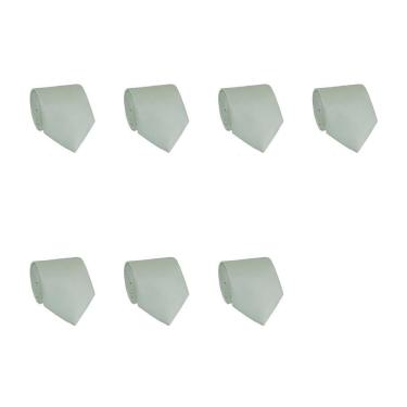 Imagem de Kit 7 Gravatas Masculina Social Slim Premium Tons de Verde Lisa Elegante Padrinhos Formatura Trabalho