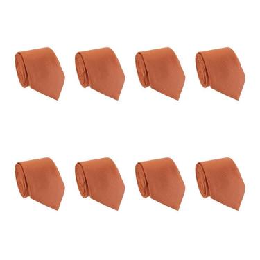 Imagem de Kit 8 Gravatas Masculina Social Slim Premium Tons Terrosos Lisa Elegante Padrinhos Formatura Trabalho