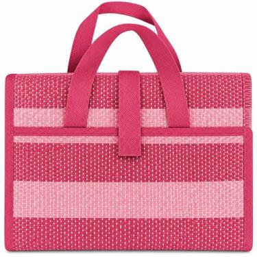Imagem de Esteira de Praia Dobrável com Alça 180x90cm Bolsa Ar Livre - Mor, Pink