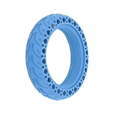 Imagem de Pneu de borracha de amortecimento de scooter elétrico, amortecedor de scooter elétrico não inflável, pneu de amortecimento de alta resistência à prova de explosão para skate para m365 pro(azul)