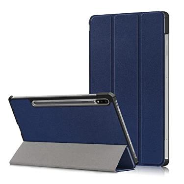 Imagem de Kepuch Couro-PU Capas Bolsas Estojos para Samsung Galaxy Tab S8 5G 11" SM-X700 SM-X706,S7 SM-T870 SM-T875 - Azul