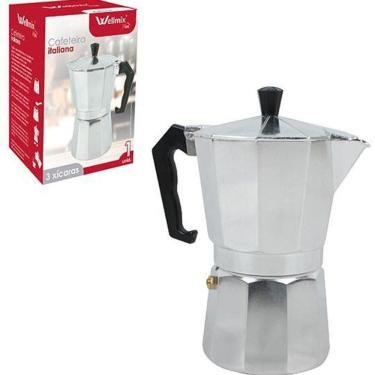 Imagem de Cafeteira Italiana De Aluminio 200Ml Para 3 Xicaras Na Caixa