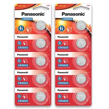 Imagem de Pilha CR2032 3V Panasonic Bateria Moeda kit 10 unidades