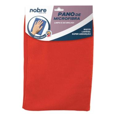 Imagem de Pano de microfibra 60x80cm (pacote c/2unid.) vermelho - Nobre