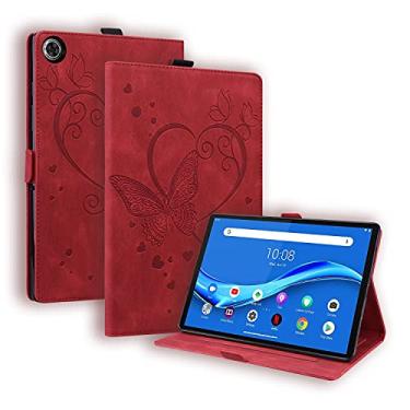 Imagem de YUNCHAO Caixa de telefone Para Lenovo Tab M10 Plus TB-X606F TB-X606X Love Butterfly Padrões de couro horizontal Caixa de couro com suporte capa para celular